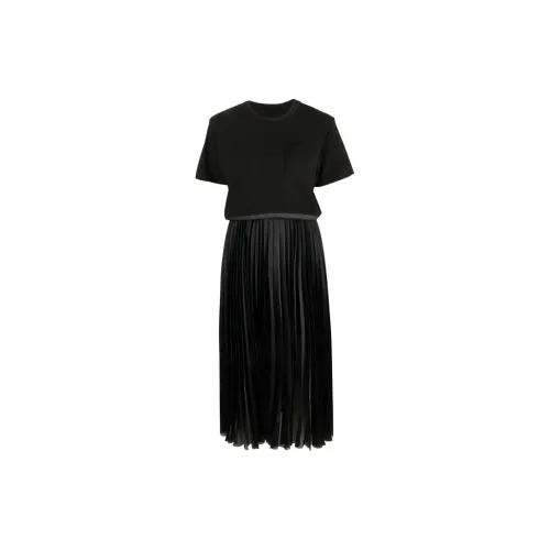 Sacai Pleated Midi T-shirt Dress