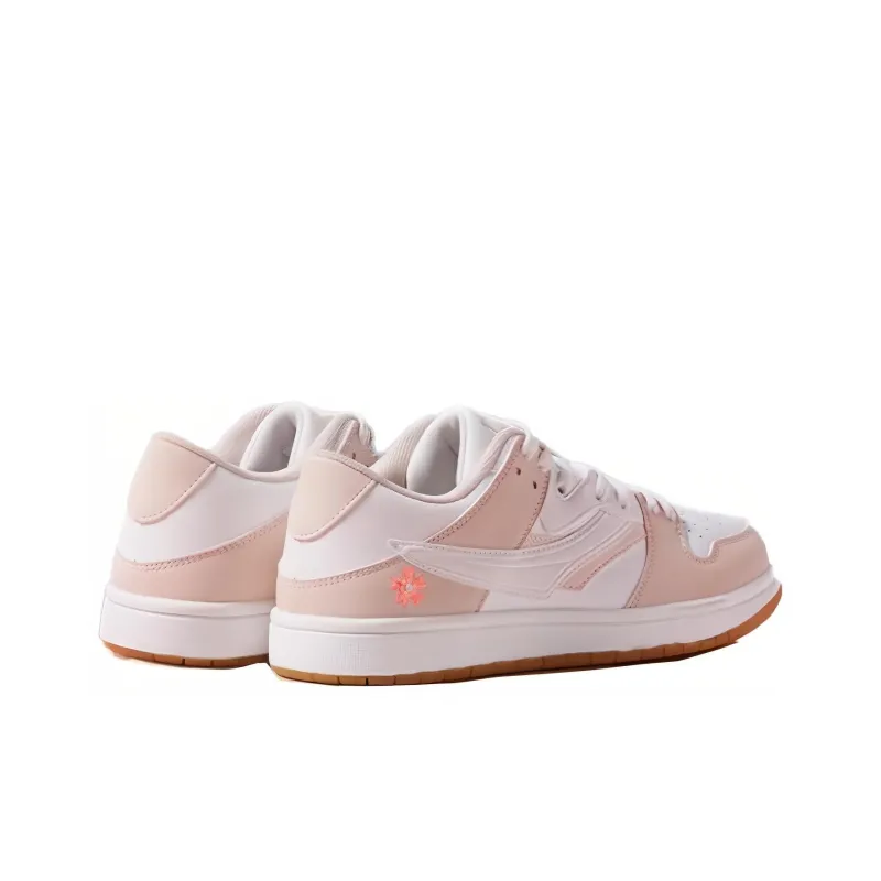 QIAODAN Skateboard Shoes Women's Low Top Pink/White-3