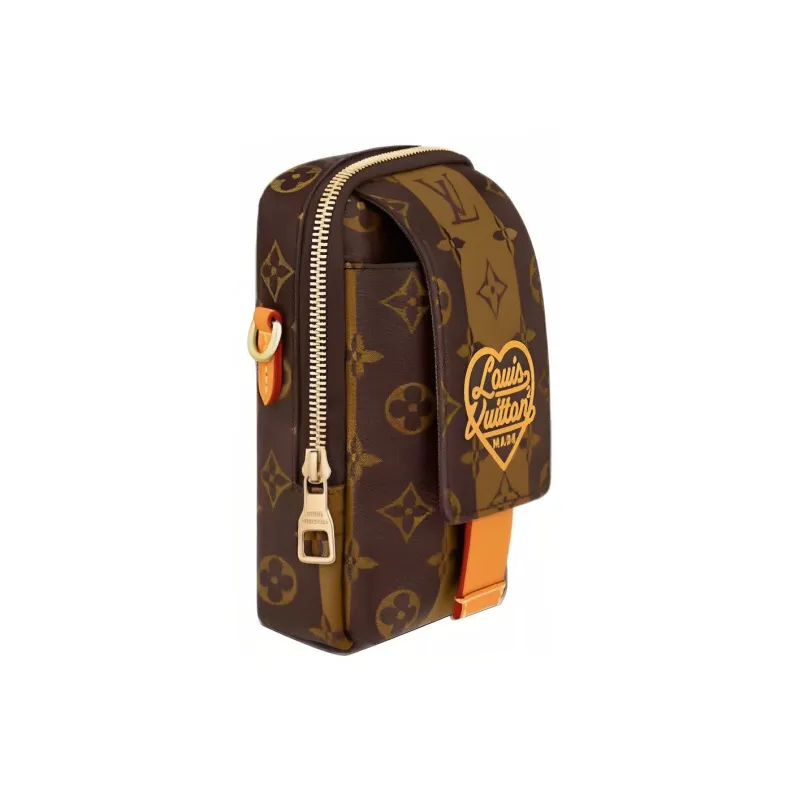 LOUIS VUITTON X Nigo Flap Double Phone Pouch Brown-1