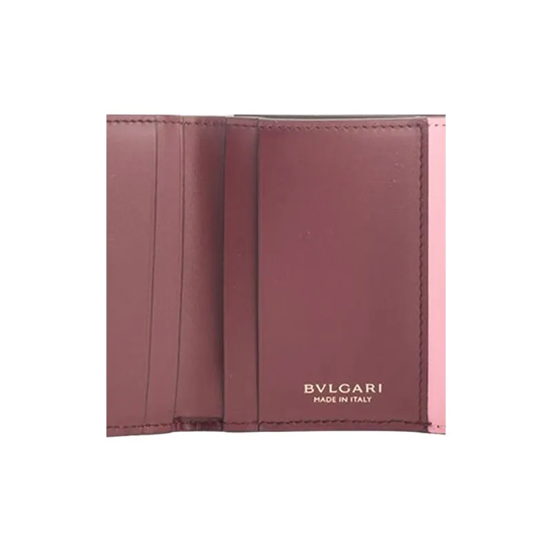 BVLGARI Leather Wallet Women's Pink-4