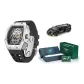 J9044J1 Silver Case White Dial-Black Rubber Band[Sports Car+Shadow Box]