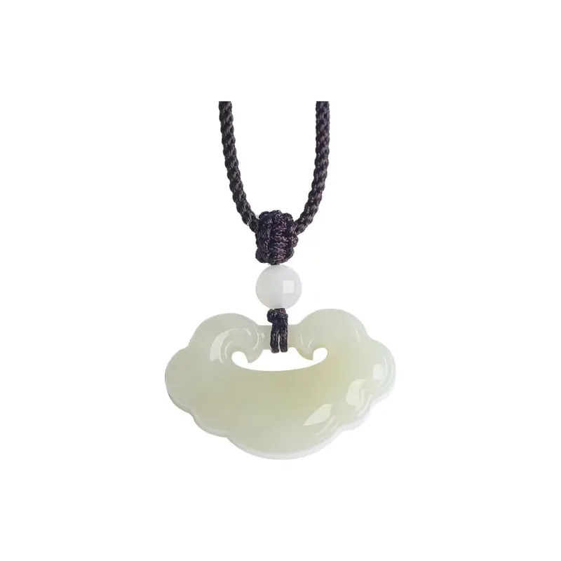 Cuizu Hetian Jade Necklaces Women's Pale Greenish White Jade-0