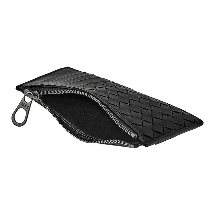 Bottega Veneta Leather Wallet, Card Holder Men's Black-3