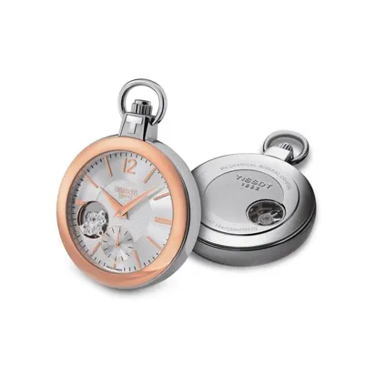 TISSOT Mechanical Movement-Manual Mechanical Movement Stainless Steel Pocket Watches 49*49mm Men's Watches Silver-1