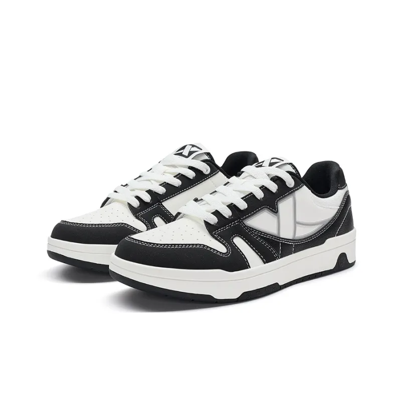 XTEP MAXX LITE Skateboard Shoes Women's Low Top Canvas White/Black-4