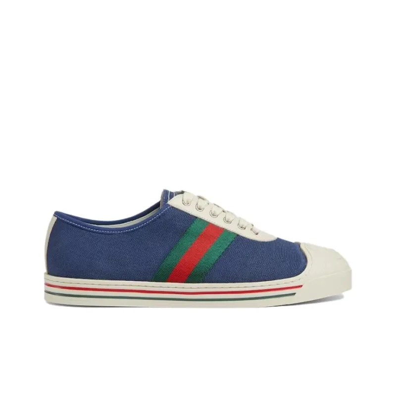 GUCCI Low Top Skateboard Shoes Women's Blue-1