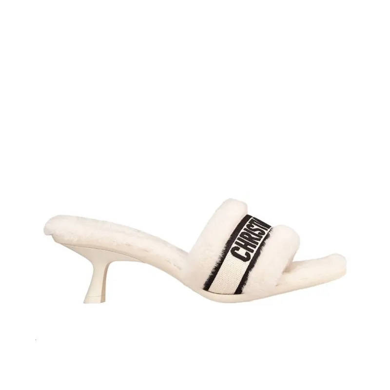DIOR Dway Rubber Sole Odor-Resistant Slide Slippers Women's White-1