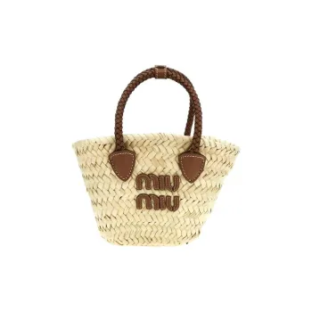 MIU MIU Calfskin Shoulder Bag, Crossbody Bag, Handbag Women's Natural & Brown