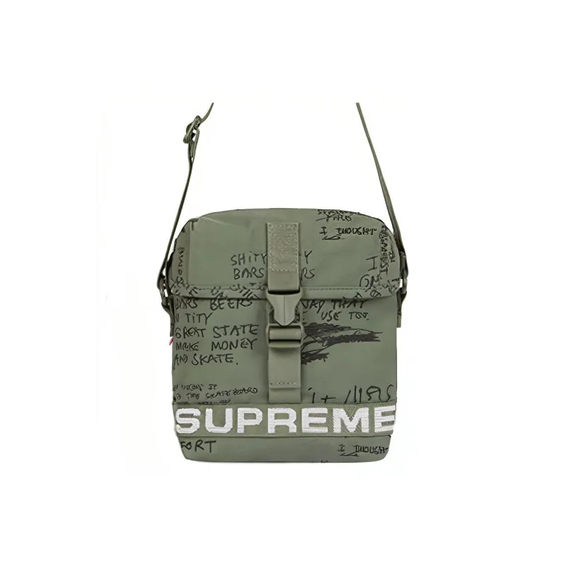 Supreme Nylon Shoulder Bag, Crossbody Bag Regular Unisex Green-4
