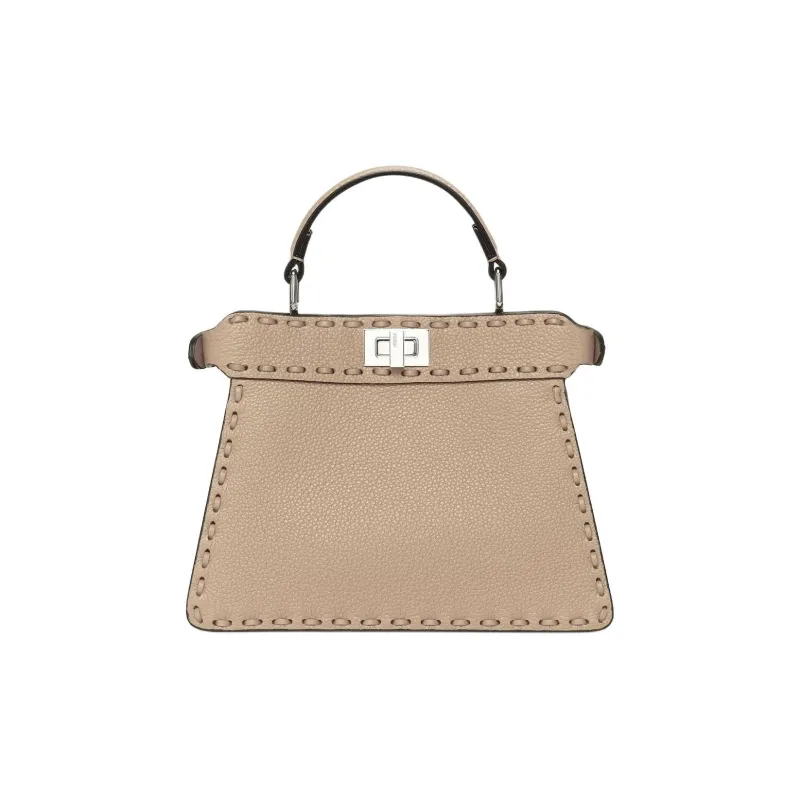 FENDI Peekaboo ISeeU Calfskin Shoulder Bag Crossbody Bag Handbag Women's Beige-3