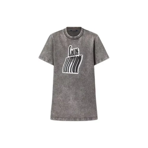 LOUIS VUITTON Short-Sleeved Dresses Women's Gray