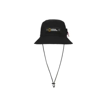 NATIONAL GEOGRAPHIC Nylon Polyester Bucket Hats Unisex Black