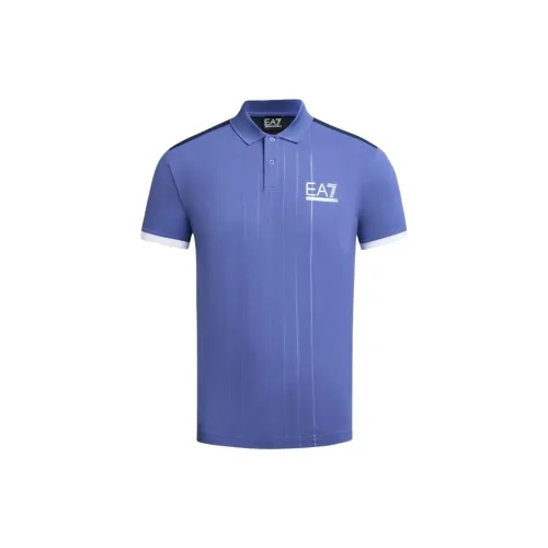 EMPORIO ARMANI EA7 Polo Shirts Men Royal Blue