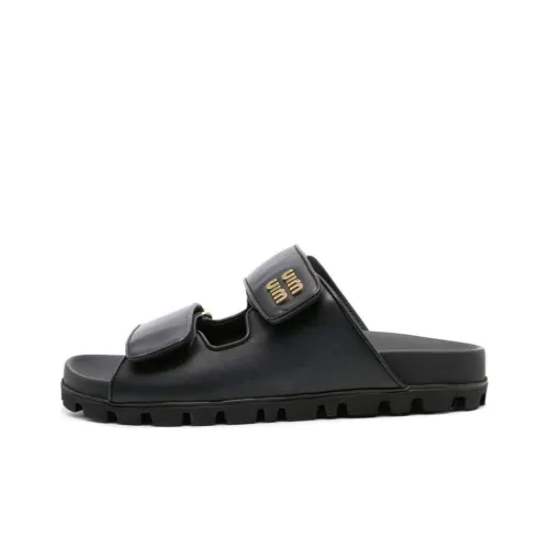 MIU MIU Slide Slippers Women's Black
