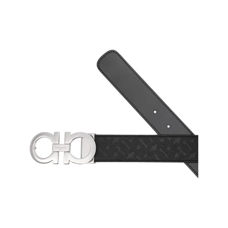 Ferragamo Reversible And Adjustable Gancini Belt Embossed-3