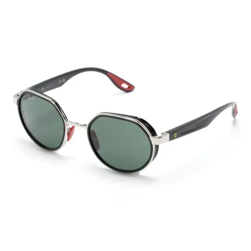 RayBan Acrylic Round Sunglasses Men's Black