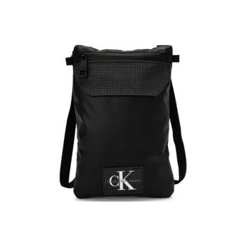 CALVIN KLEIN Fabric One Shoulder Crossbody Cell Phone Pouch Men's Black