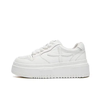 MALEMONKEY Anti Slip Wear Resistant Low Top Casual Skateboard Shoes Women's White