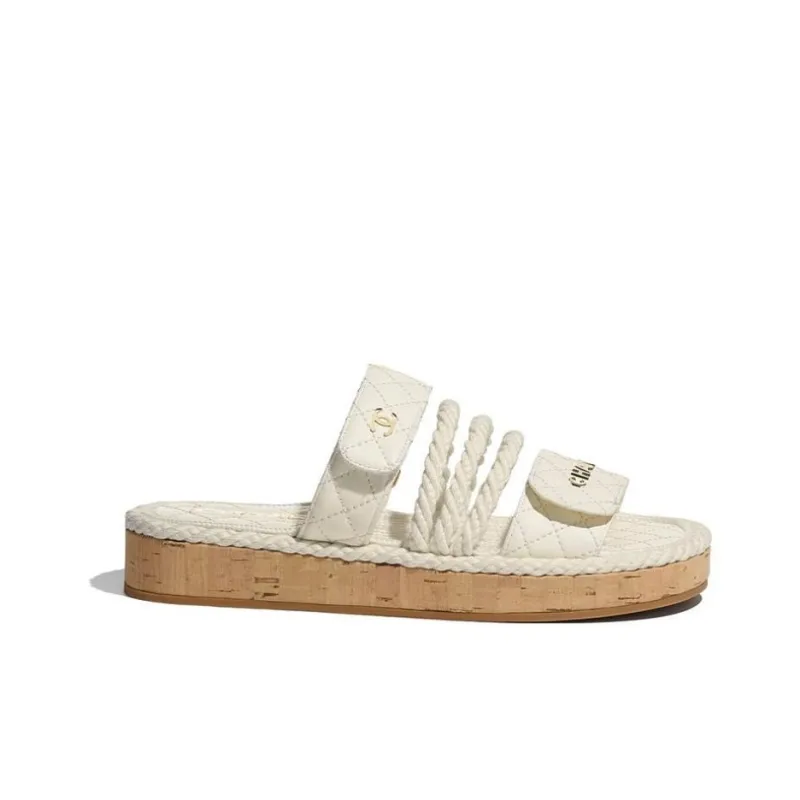 CHANEL Slide Slippers Women's Ivory-1
