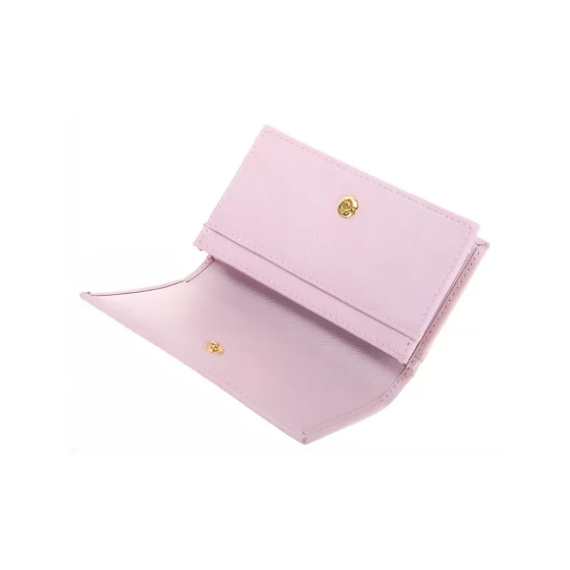 PRADA Saffiano Cow Leather Wallet Women's Pink-4