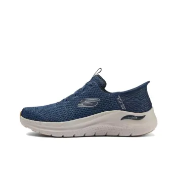 Skechers Hands Free Slip Ins Cushioning Anti Slip And Wear Resistant Low Top Running Shoes Men's Blue