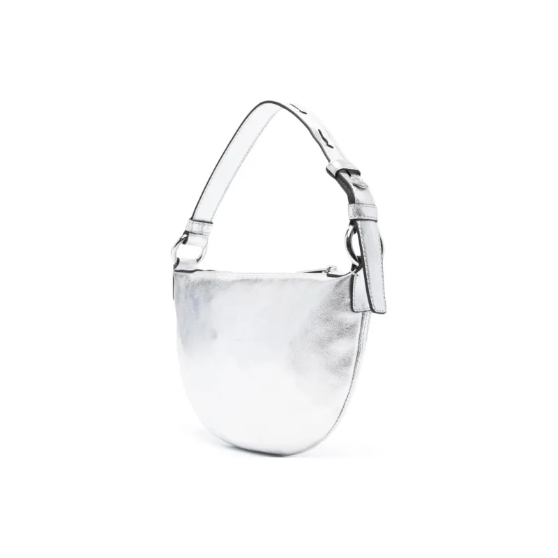 MOSCHINO Calfskin Handbag Shoulder Bag Women's Silver-1