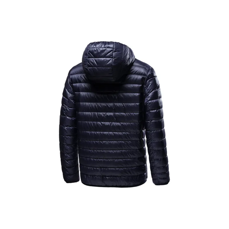 JEANSWEST Loose Fit Solid Color Versatile Commute Zip Closure Long Sleeved Hooded Lightweight Thermal Winter Men's-5