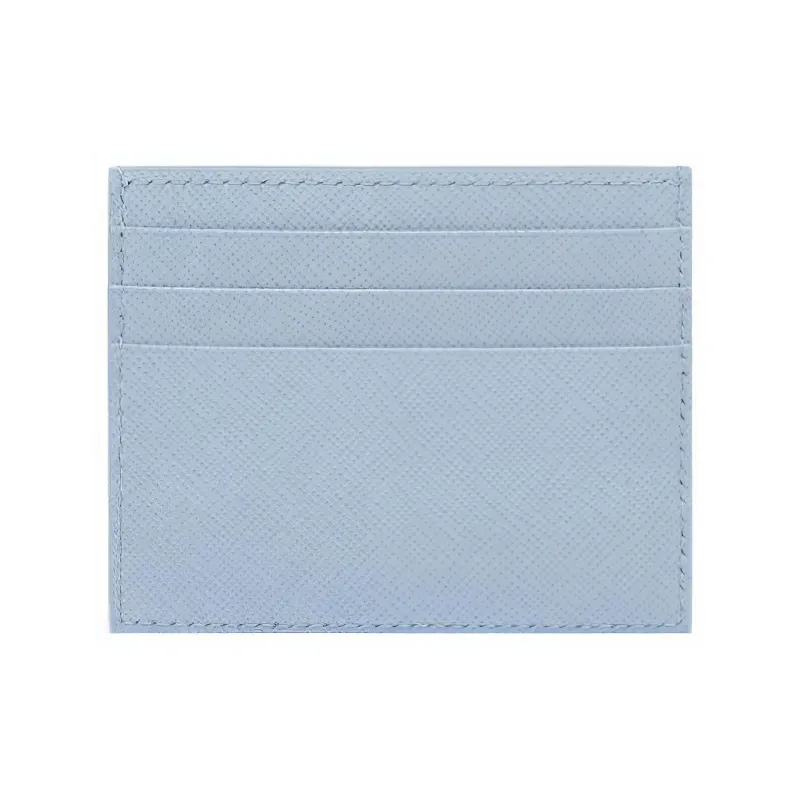 PRADA Saffiano Leather Card Holder Women's Light Blue-1