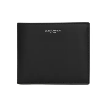 SAINT LAURENT Smooth Leather Wallet Men's Black