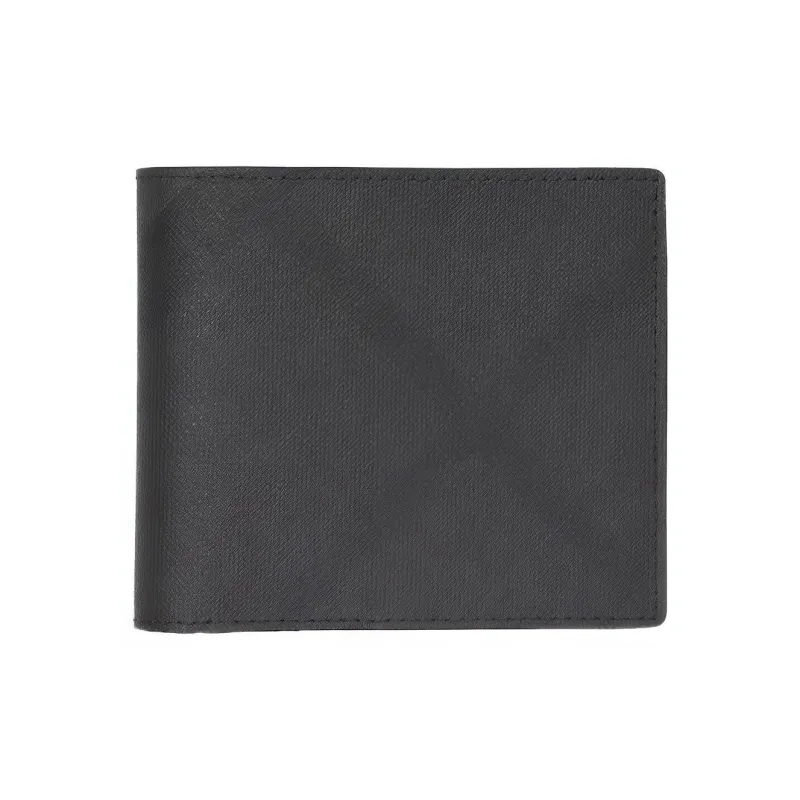 Burberry International Bifold Wallet London Check And Leather 8 Card Slot Dark Charcoal-0