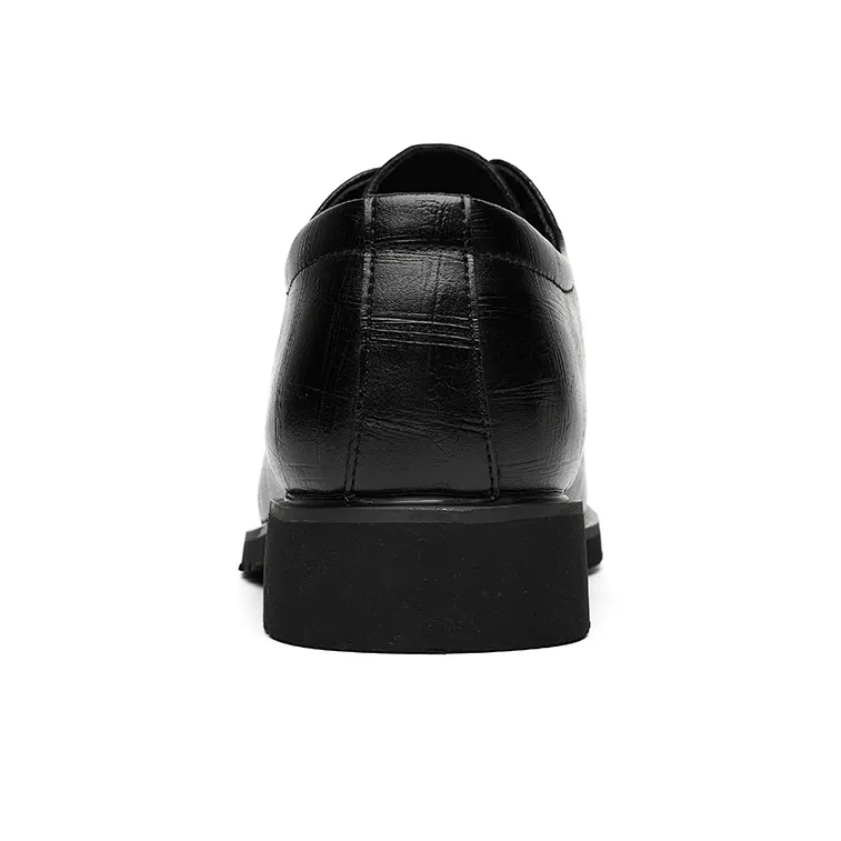 KAISER Large Foot Casual Leather Derby Shoes Men's Black-3