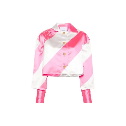 Patou Diagonal-striped Cropped Satin Jacket