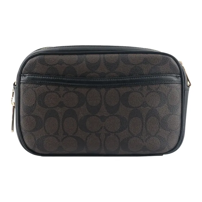COACH Jes PVC Camera Bag Shoulder Bag Crossbody Bag Small Size Women's Dark Brown-2