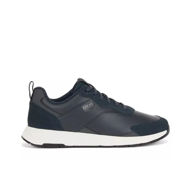 HUGO BOSS Wear-Resistant Coverage Low-Top Casual Shoes Men's Dark Blue-1