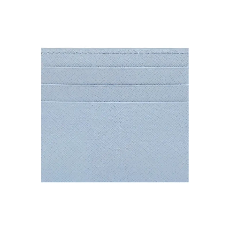 PRADA Saffiano Leather Card Holder Women's Light Blue-4