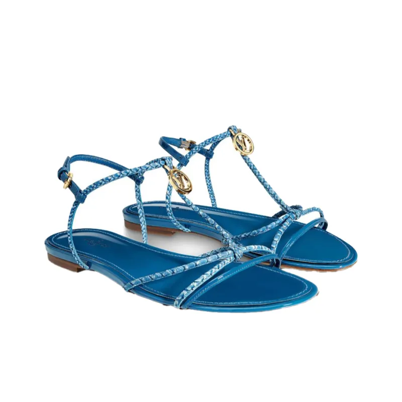 LOUIS VUITTON Sunseeker Flat Sandal 'Blue' Women's-3