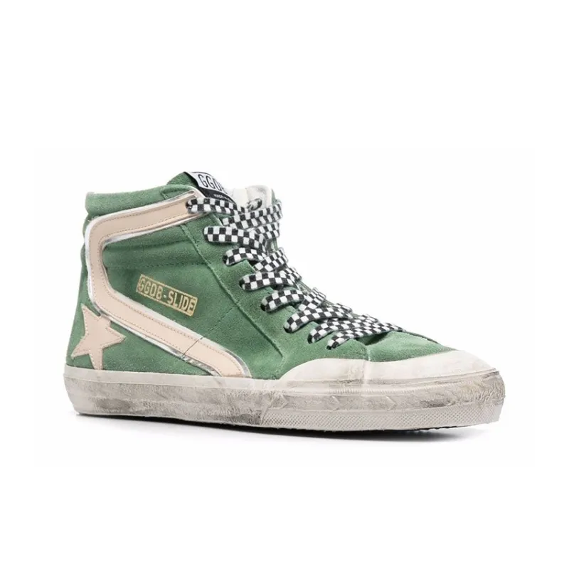 Golden Goose Slide Green White-2