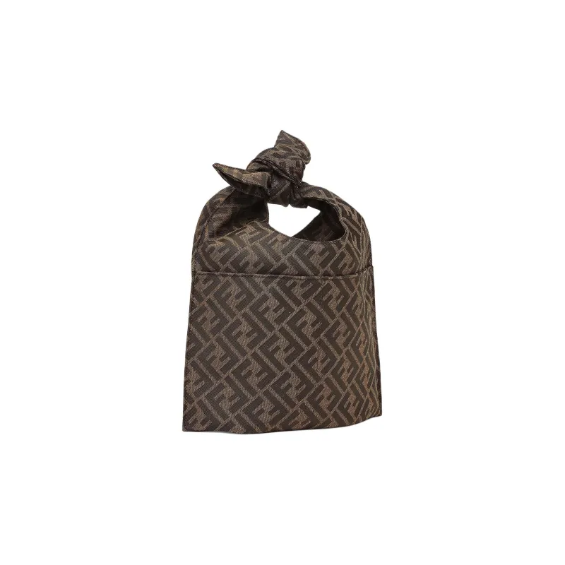 FENDI FF Jacquard Fabric Handbag Mini Women's Brown-1