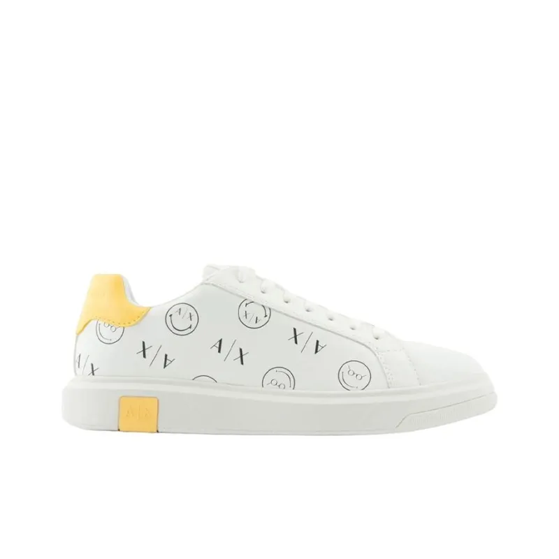 SMILEYWORLD x ARMANI EXCHANGEAE Low-Top Stylish Skateboarding Shoes Men's White-1