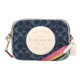 COACH Dempsey Fabric With Leather Camera Bag Shoulder Bag Crossbody Bag Small Size Women's Denim Blue