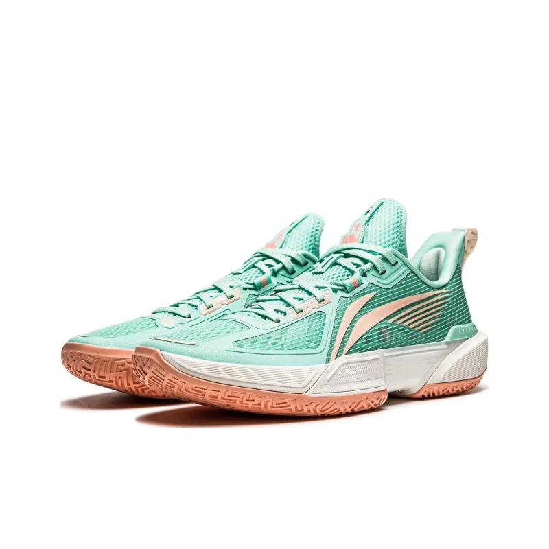 LiNing Speed 2.0 Low Top Basketball Shoes Men's Green Orange-2