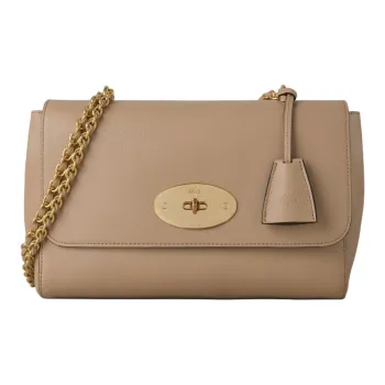 Mulberry Lily Calfskin Crossbody Bag, Shoulder Bag Medium Size Women's Maple Leaf Brown