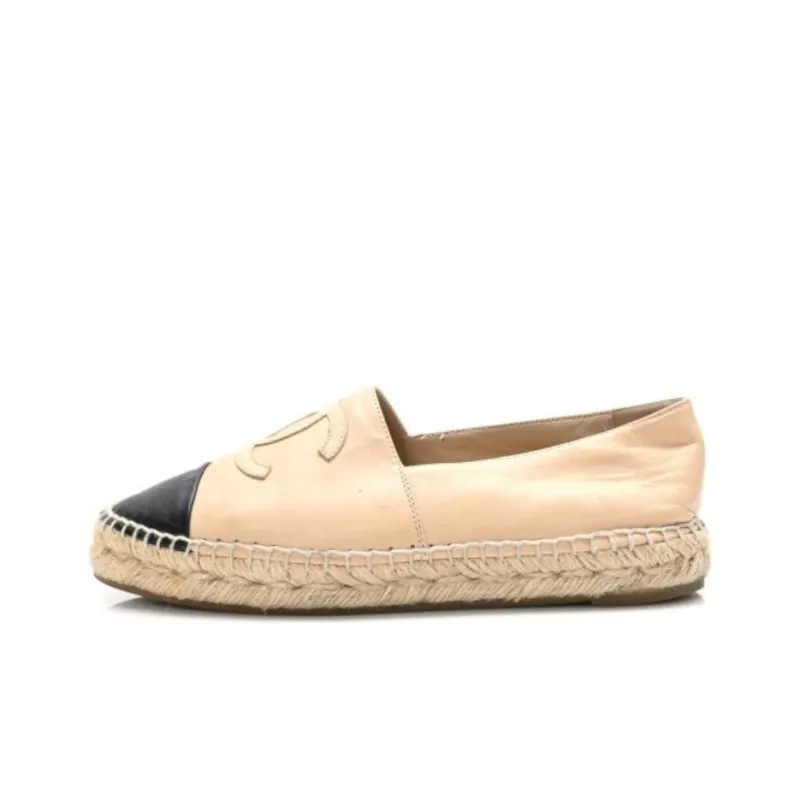 CHANEL Casual Single Shoes Women's Yellow Black-0