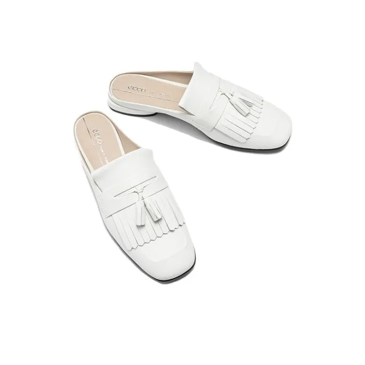 Ecco Wrap toe Slippers 2cm Women's White-3