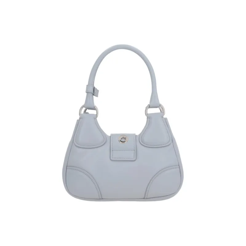PRADA Moon Series Leather Shoulder Bag Moon Bag Crossbody Bag Handbag Women's Light Blue-2