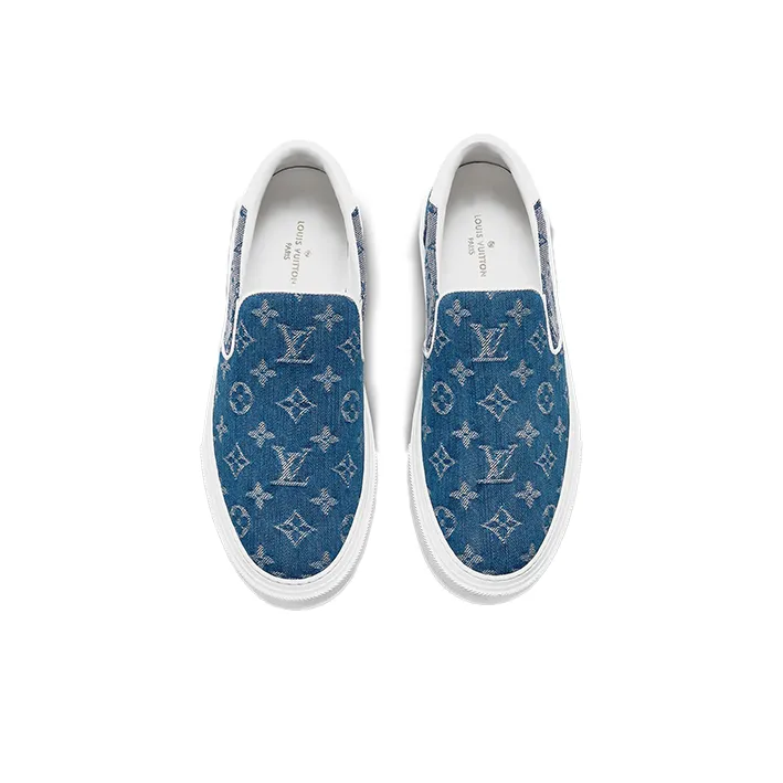 LOUIS VUITTON Trocadero Low Top Stylish Skateboarding Shoes Men's Blue White-2