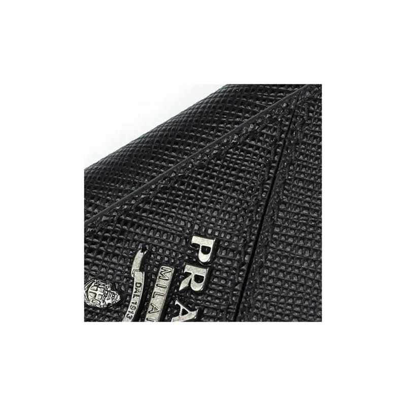 PRADA Cow Leather Key Pouch Regular Unisex Black-4