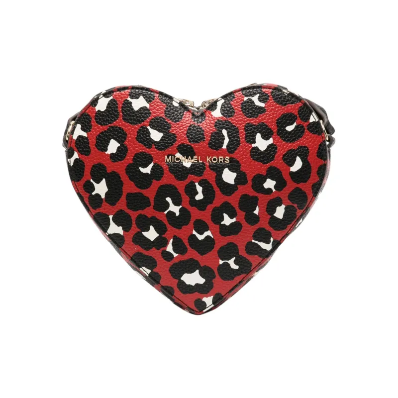 MICHAEL KORS Polyester Blend With Polyurethane Heart-Shaped Bag Crossbody Bag Shoulder Bag Kids' Black & Flame Red-1