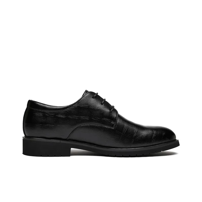 KAISER Large Foot Casual Leather Derby Shoes Men's Black-1