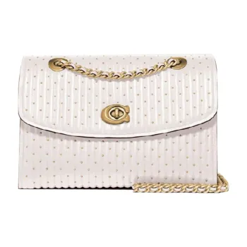 COACH Parker Cow Leather Chain Bag, Crossbody Bag, Shoulder Bag Women's Pink White